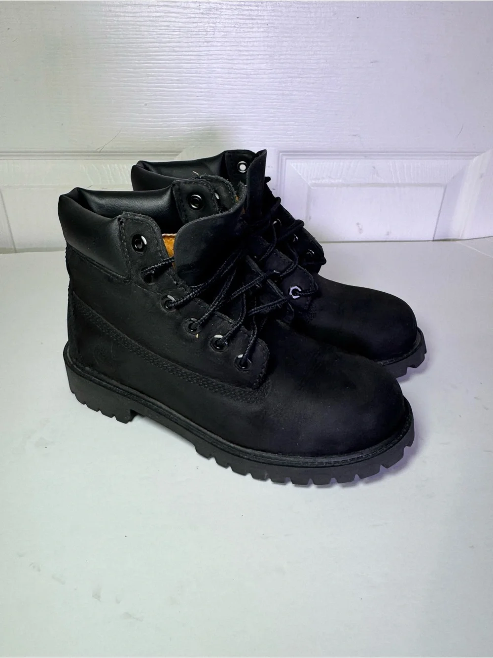Black Timberland Premium 6” Waterproof Boots - Youth Size 2